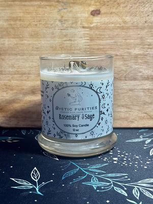 Rosemary & Sage | 12oz Glass Soy Candle