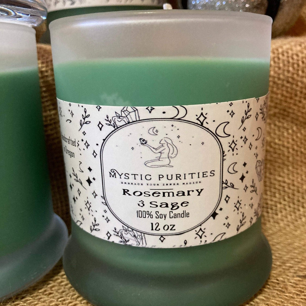 Rosemary & Sage | 12oz Glass Soy Candle