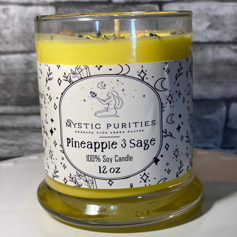 Pineapple Sage | 12oz Glass Soy Candle