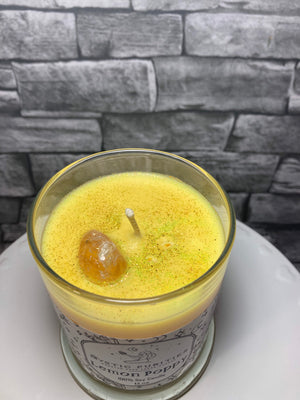 Lemon Poppy | 12oz Glass Soy Candle