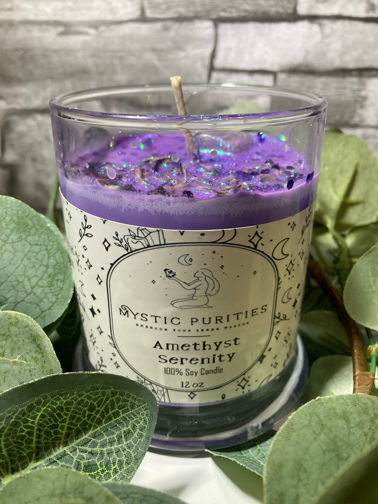 Amethyst Serenity Lilac | 12oz Glass Soy Candle