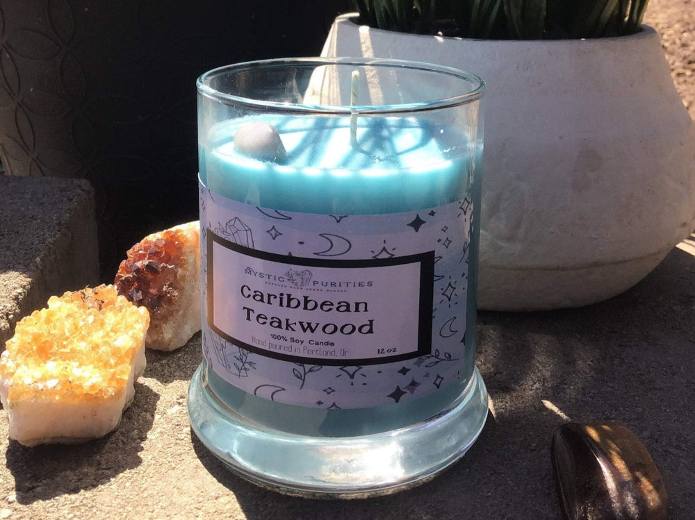 Caribbean Teakwood | 12oz Glass Soy Candle