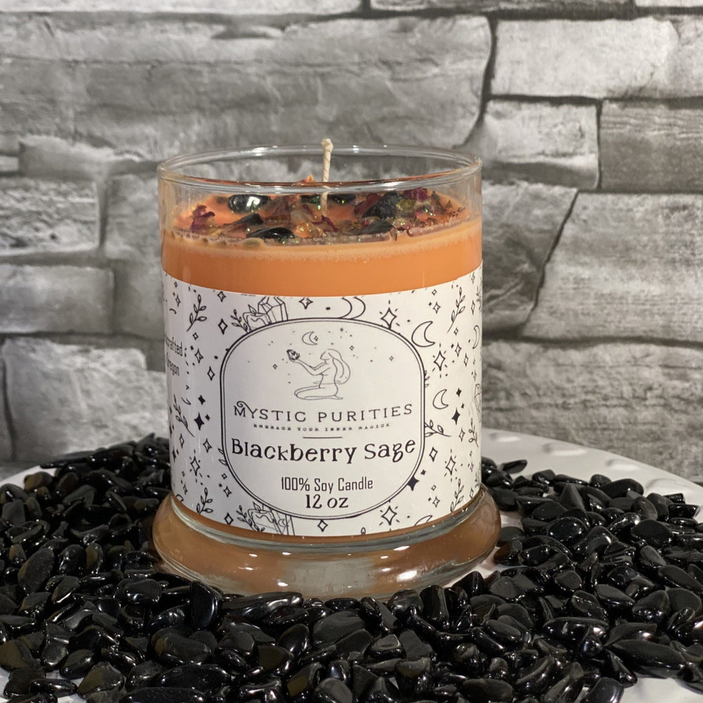 
            
                Load image into Gallery viewer, Blackberry Sage | 12oz Glass Soy Candle
            
        