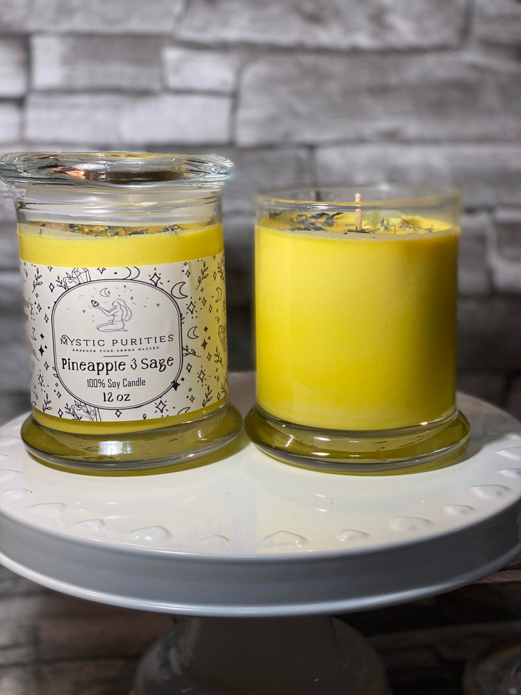 Pineapple Sage | 12oz Glass Soy Candle